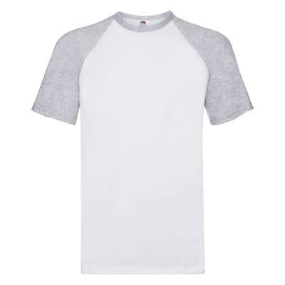 T-SHIRT-BASEBALL-M/C-Bianco/Grigio melange