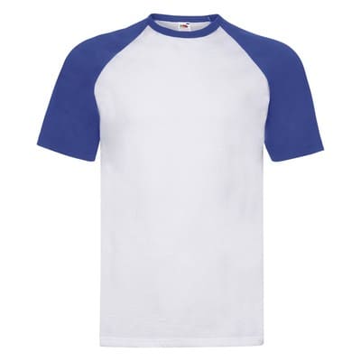 T-SHIRT-BASEBALL-M/C-Bianco/Blu royal