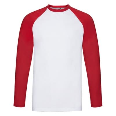 T-SHIRT-BASEBALL-M/L-Bianco/Rosso