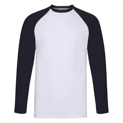 T-SHIRT-BASEBALL-M/L-Bianco/Blu notte