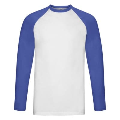 T-SHIRT-BASEBALL-M/L-Bianco/Blu royal