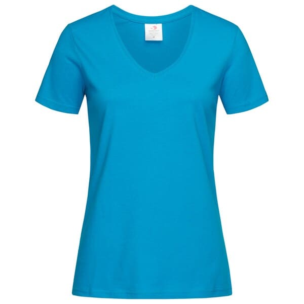 T-SHIRT-V-NECK-COLOR.-Blu oceano