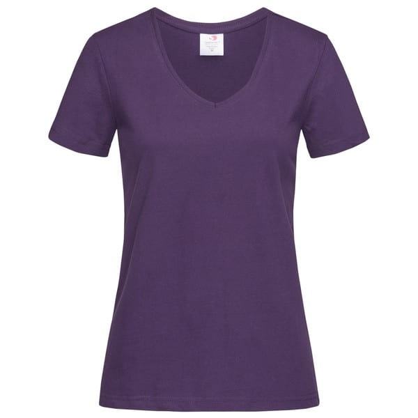 T-SHIRT-V-NECK-COLOR.-Porpora