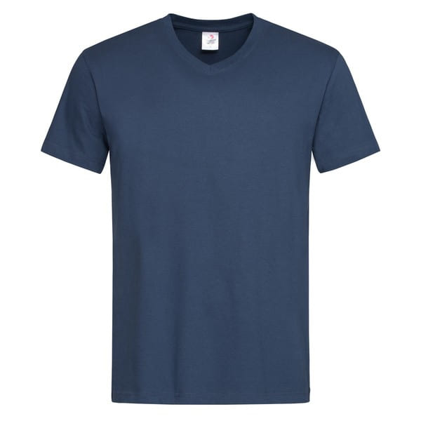 T-SHIRT-COLLO-V-COLOR-Blu navy