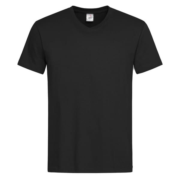 T-SHIRT-COLLO-V-COLOR-Nero