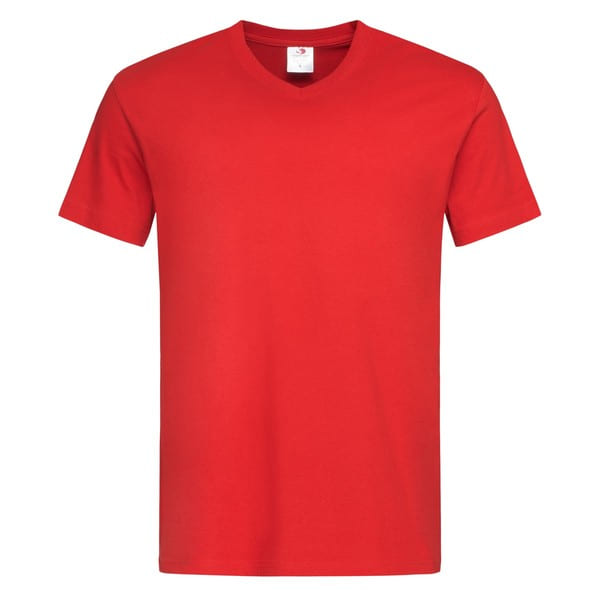 T-SHIRT-COLLO-V-COLOR-Rosso