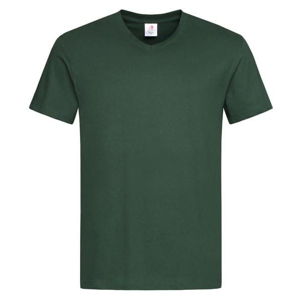 T-SHIRT-COLLO-V-COLOR-Verde bottiglia