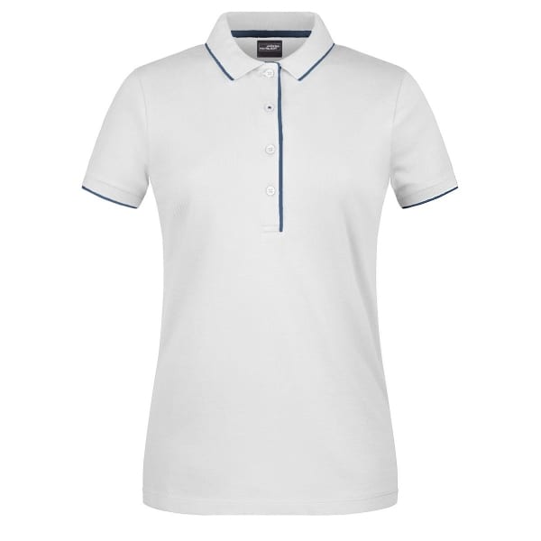 POLO-DONNA-STRIPE-Bianco/Blu navy