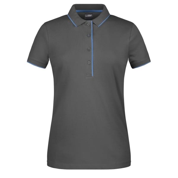 POLO-DONNA-STRIPE-Graphite/Azzurro