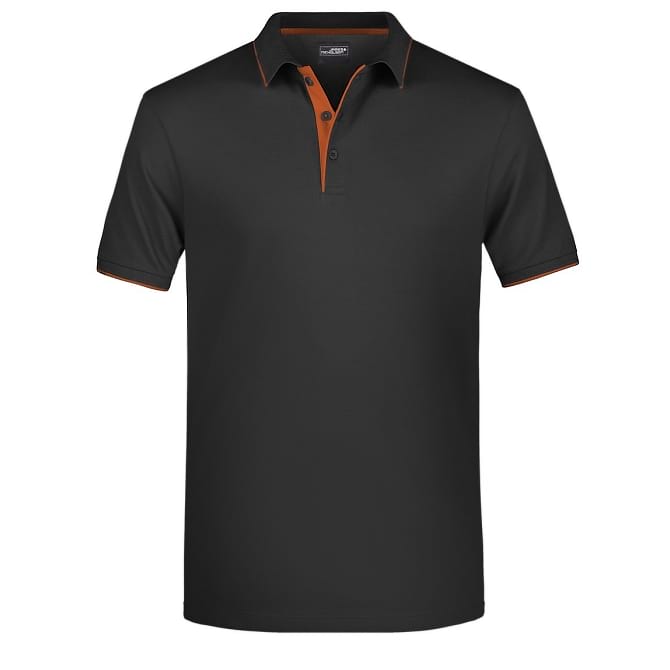 POLO-STRIPE-Nero/Arancione