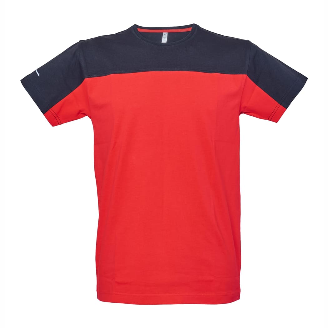 T-SHIRT-IN-COTONE-BICOLORE-OVIEDO-Nero/Rosso