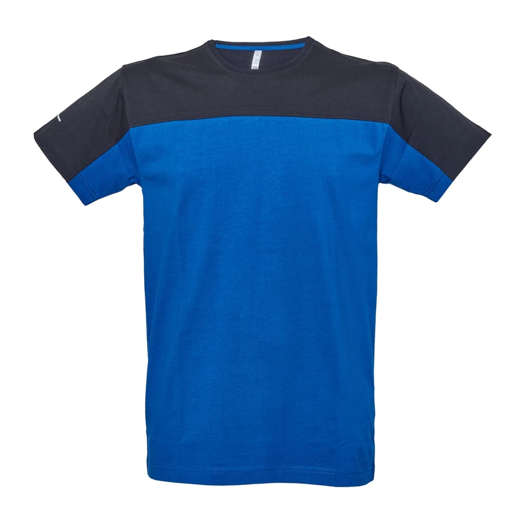 T-SHIRT-IN-COTONE-BICOLORE-OVIEDO-Nero/Blu royal