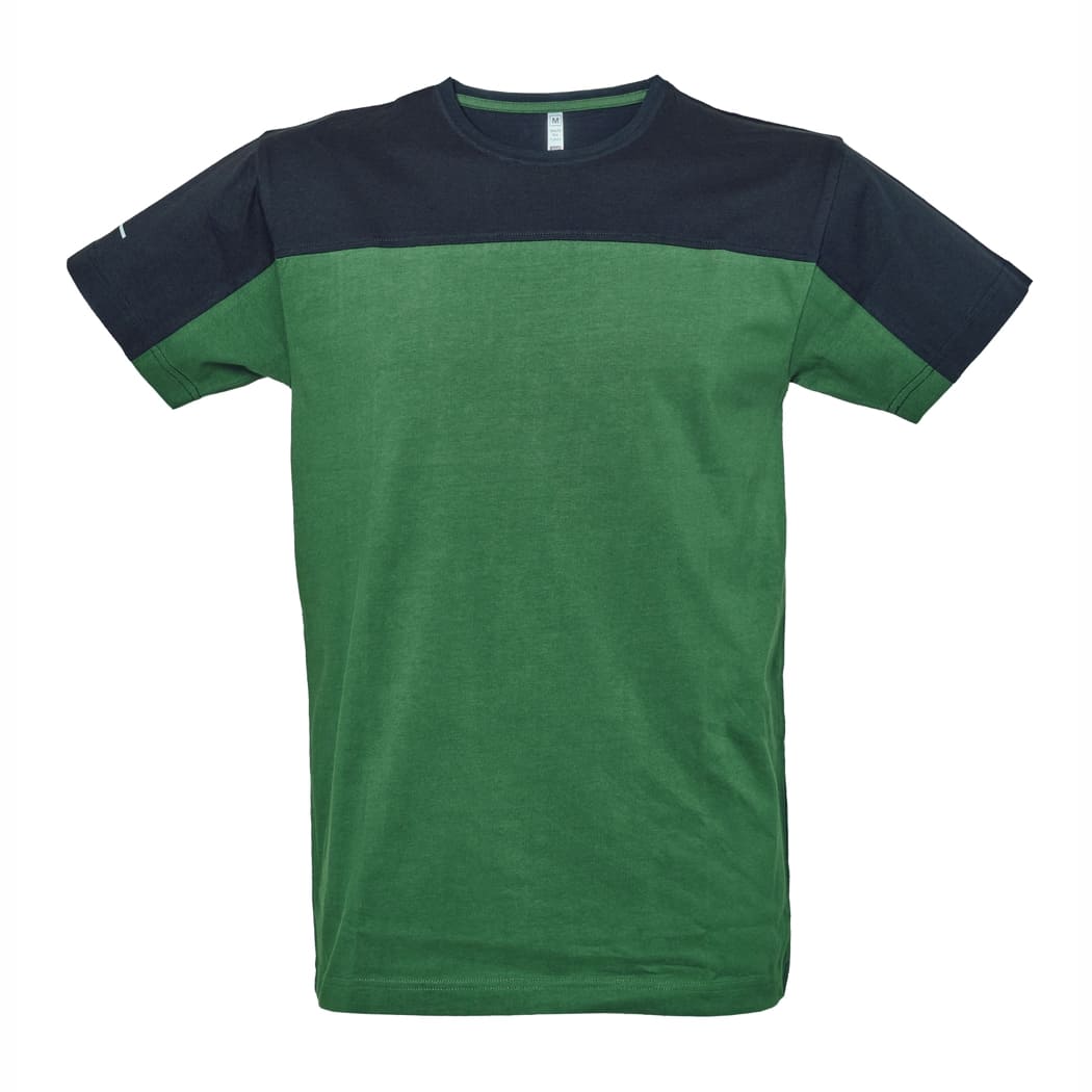 T-SHIRT-IN-COTONE-BICOLORE-OVIEDO-Nero/Verde