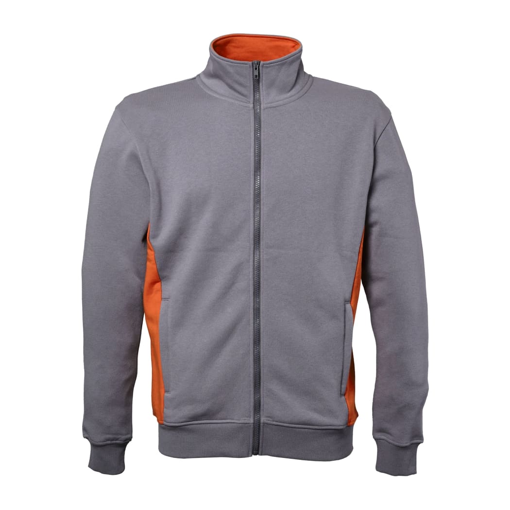 FELPA-BICOLORE-MINNESOTA-ZIP-LUNGA-Grigio/Arancio