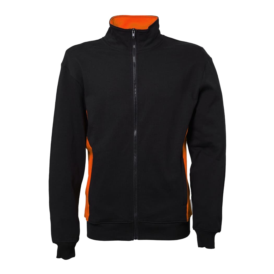 FELPA-BICOLORE-MINNESOTA-ZIP-LUNGA-Nero/Arancione