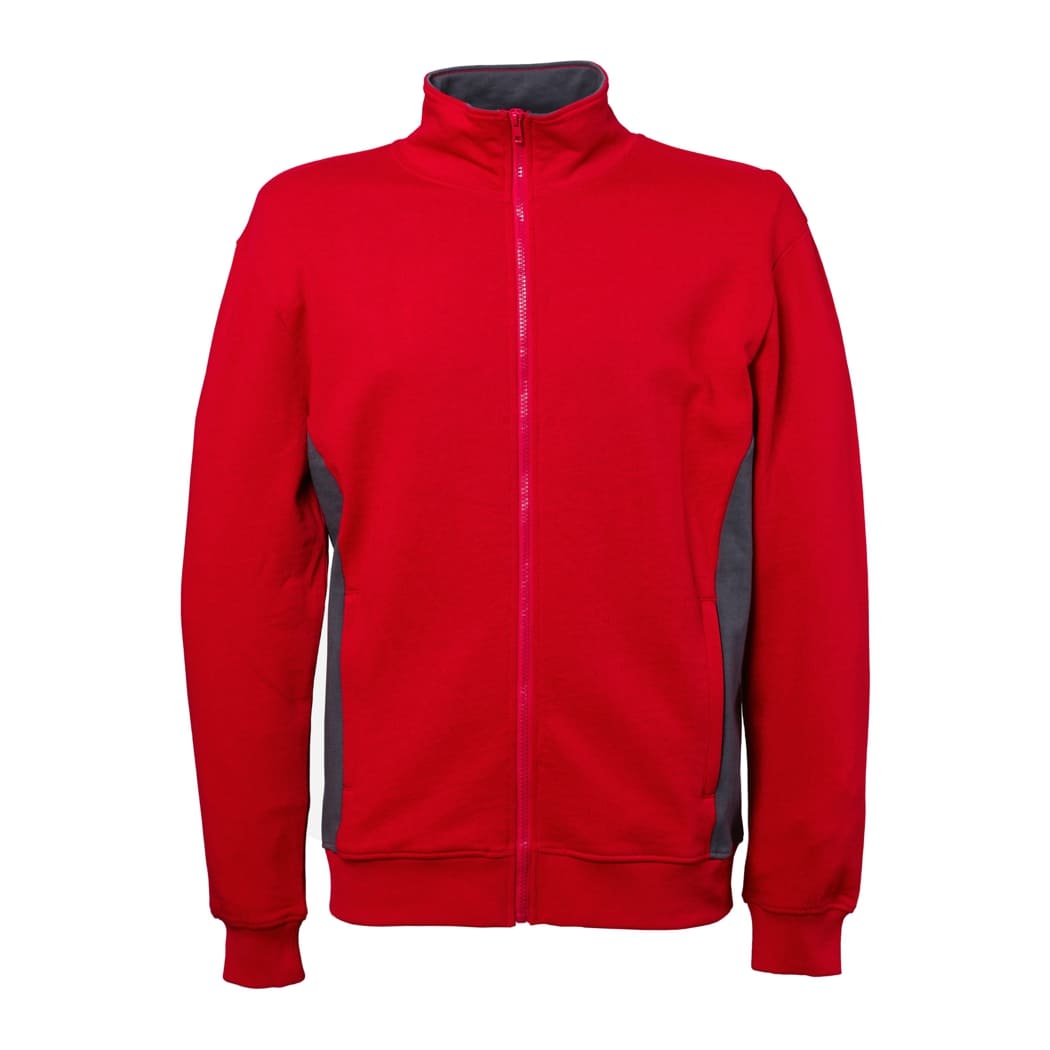 FELPA-BICOLORE-MINNESOTA-ZIP-LUNGA-Rosso/Grigio