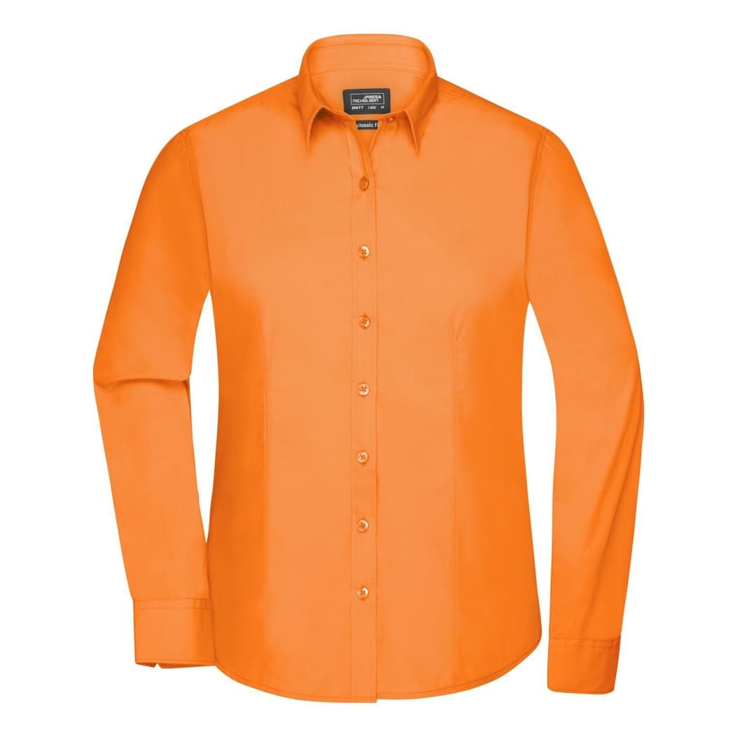 CAMICIA-DONNA-MANICA-LUNGA-POPLIN-Arancione