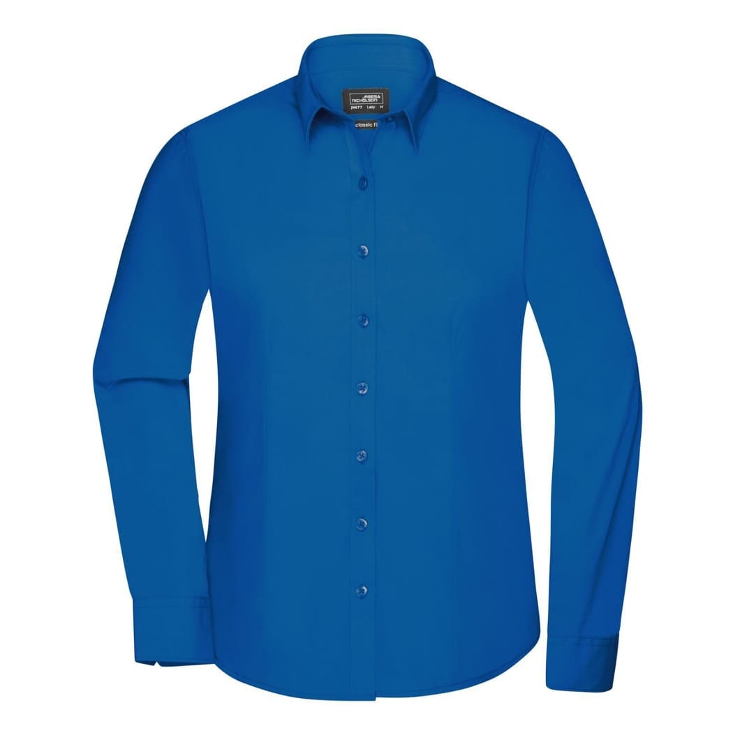 CAMICIA-DONNA-MANICA-LUNGA-POPLIN-Blu royal
