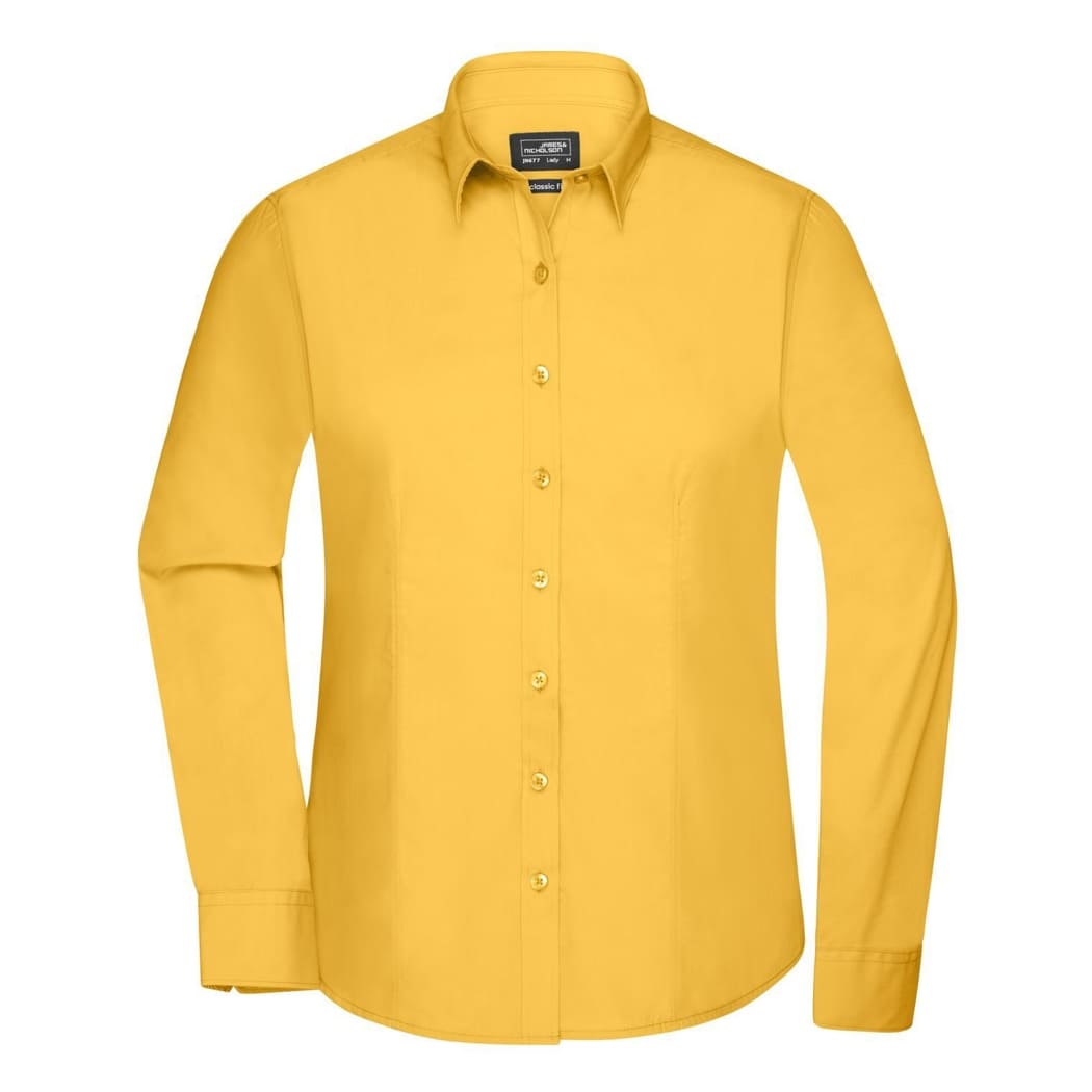 CAMICIA-DONNA-MANICA-LUNGA-POPLIN-Giallo