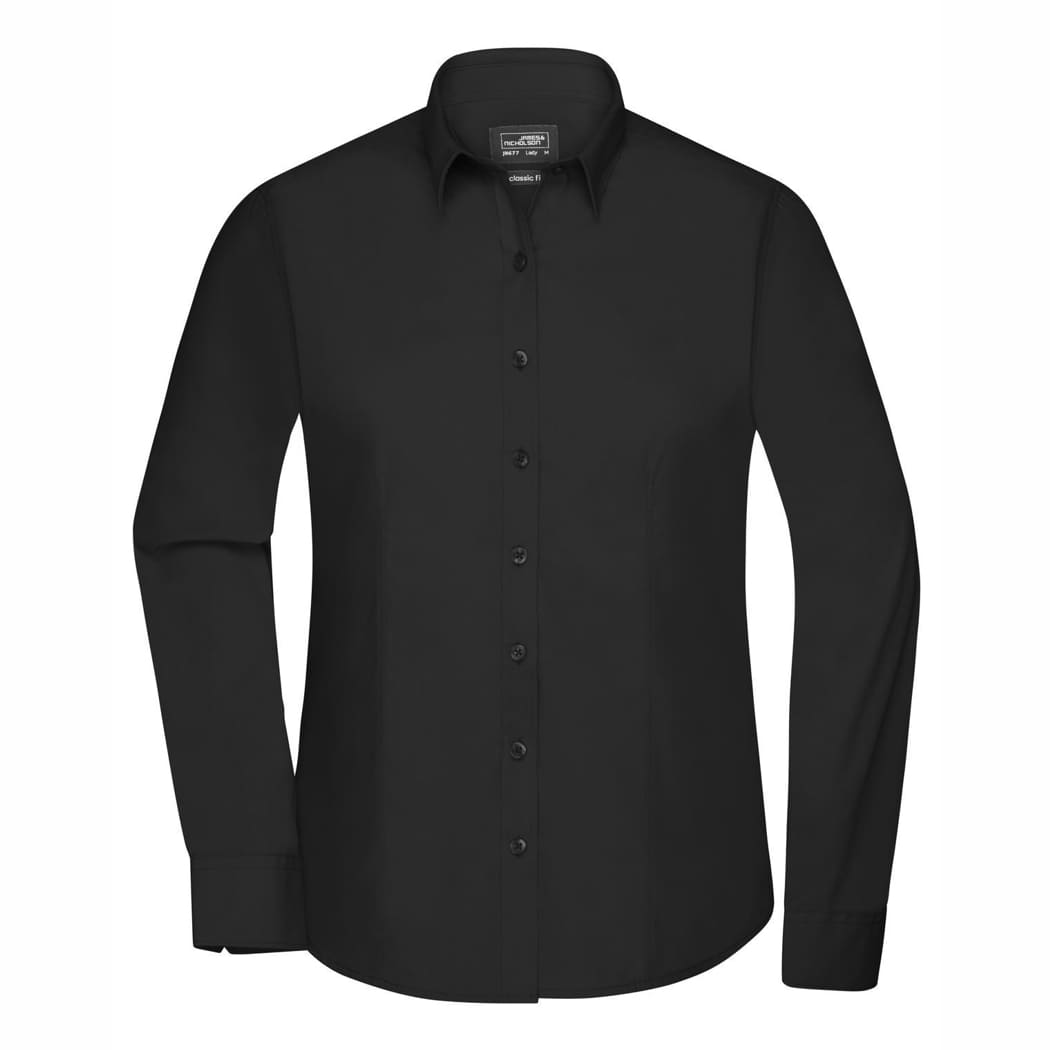 CAMICIA-DONNA-MANICA-LUNGA-POPLIN-Nero