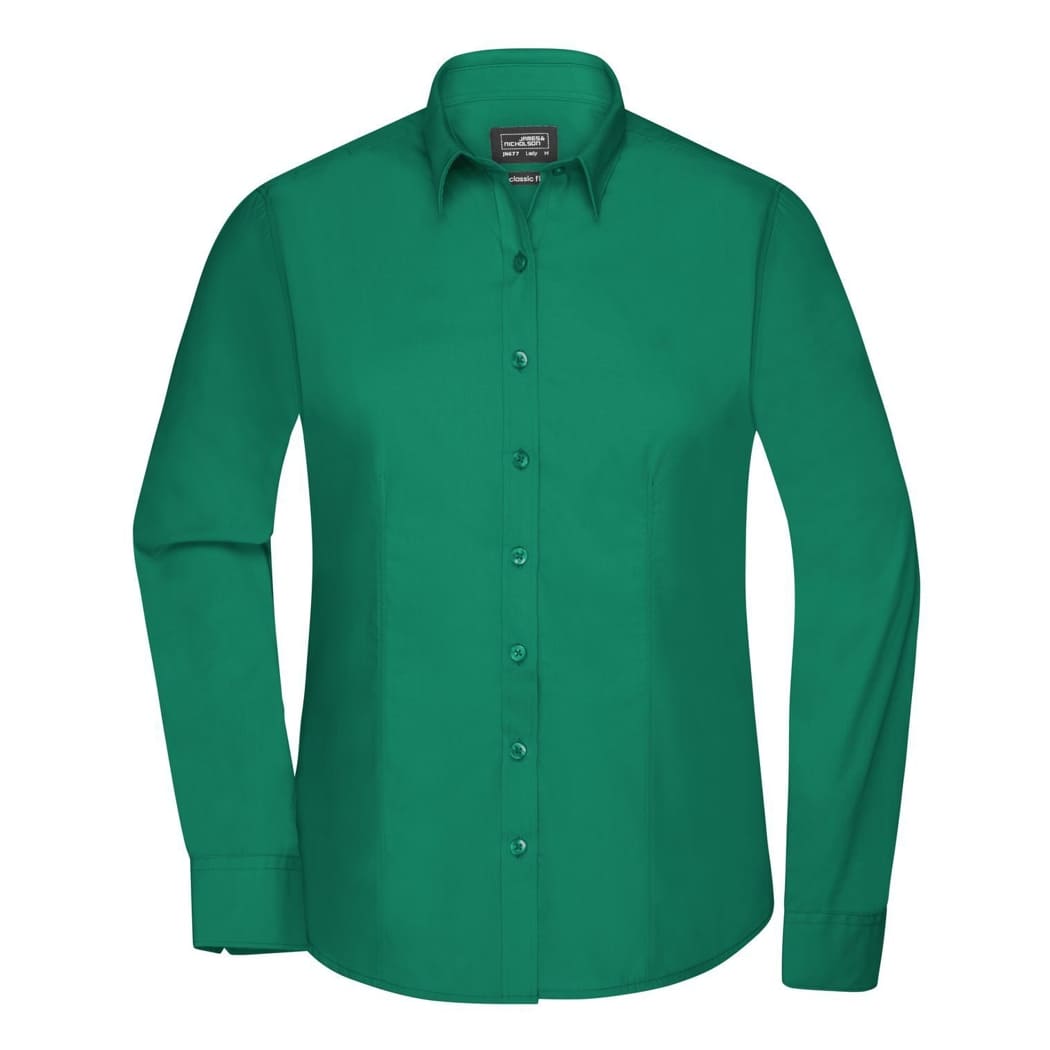 CAMICIA-DONNA-MANICA-LUNGA-POPLIN-Verde