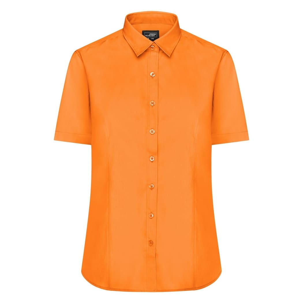 CAMICIA-DONNA-MANICA-CORTA-IN-POPLIN-Arancione