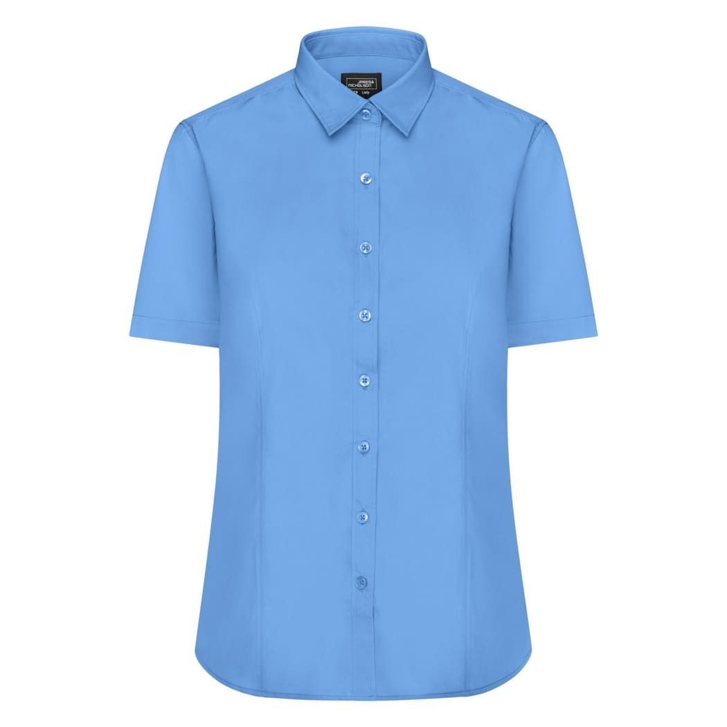 CAMICIA-DONNA-MANICA-CORTA-IN-POPLIN-Azzurro