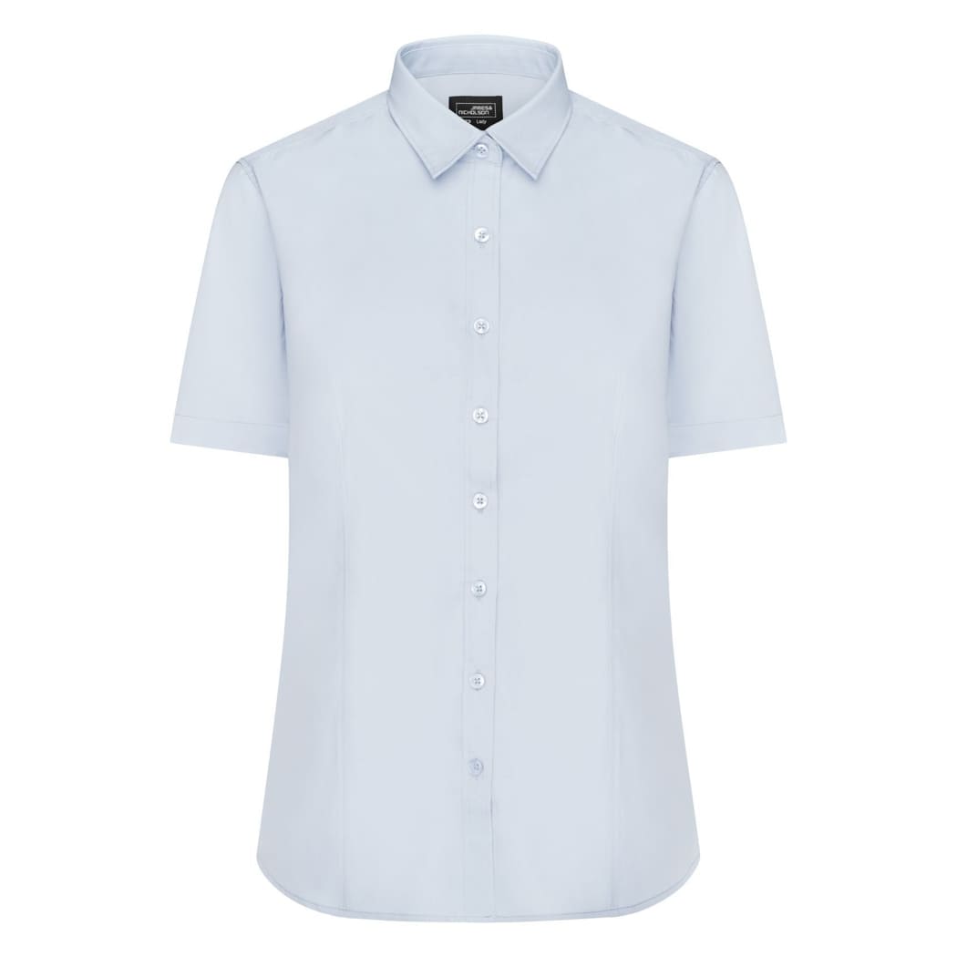 CAMICIA-DONNA-MANICA-CORTA-IN-POPLIN-Blu chiaro
