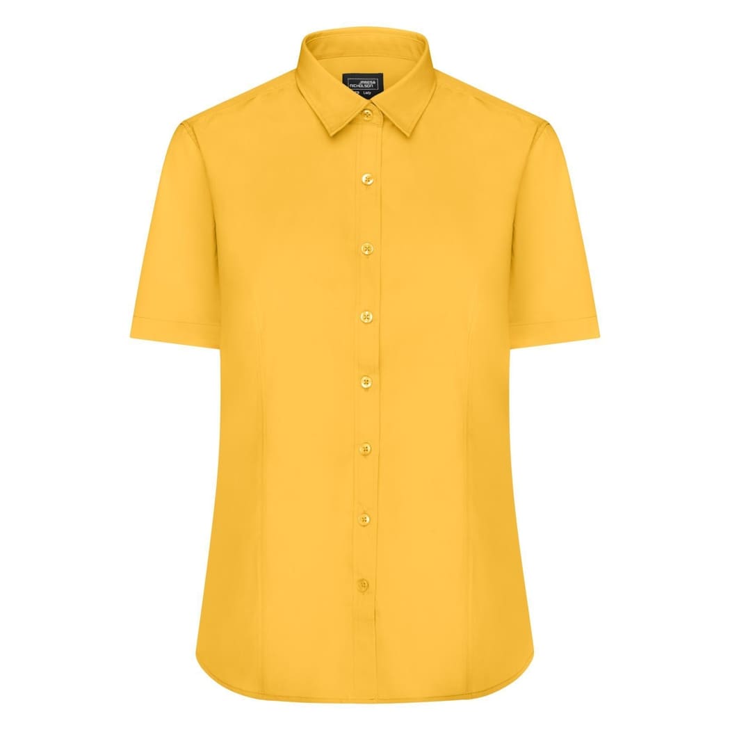 CAMICIA-DONNA-MANICA-CORTA-IN-POPLIN-Giallo