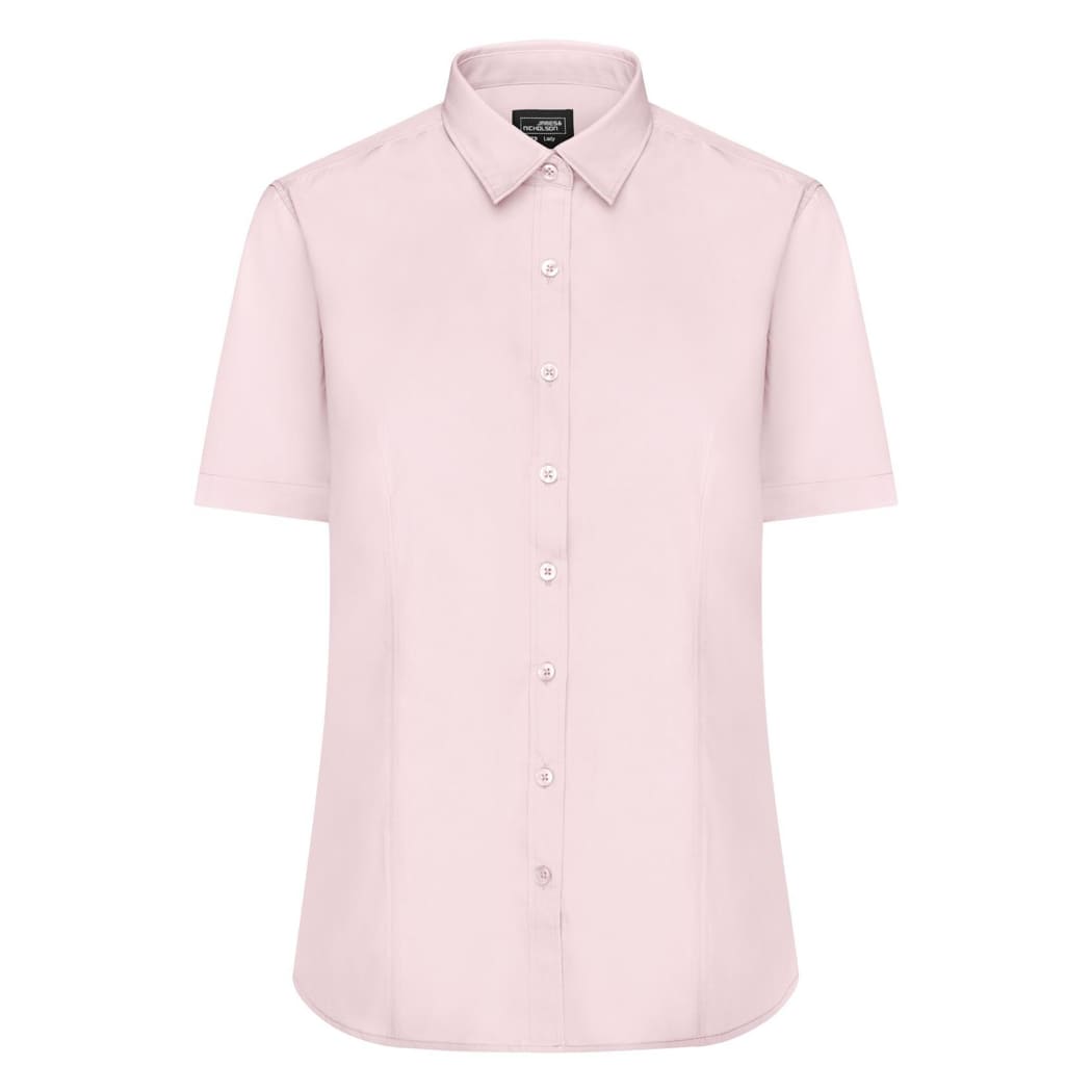 CAMICIA-DONNA-MANICA-CORTA-IN-POPLIN-Rosa chiaro