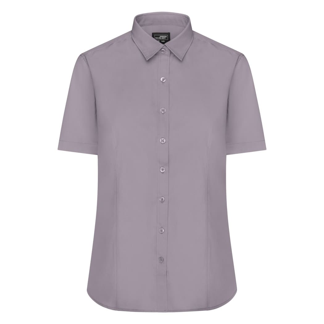 CAMICIA-DONNA-MANICA-CORTA-IN-POPLIN-Grigio