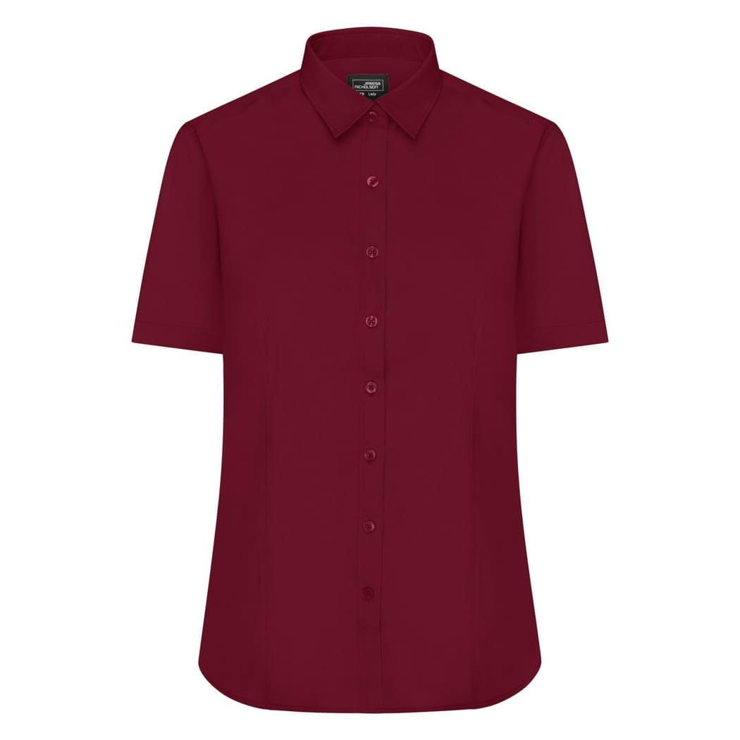 CAMICIA-DONNA-MANICA-CORTA-IN-POPLIN-Wine