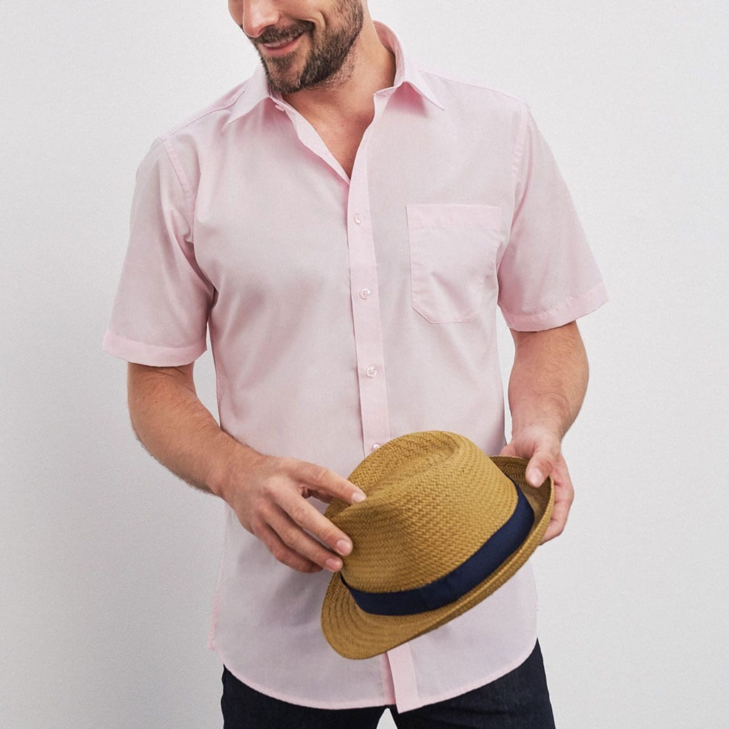 CAMICIA-DA-UOMO-A-MANICA-CORTA-IN-POPLIN