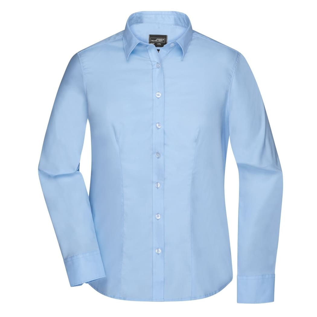 CAMICIA-DONNA-MANICA-LUNGA-IN-MICRO-TWILL-Blu chiaro