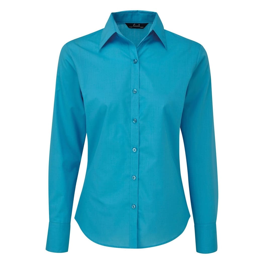CAMICIA-DA-DONNA-POPLIN-BLOUSE-Turchese