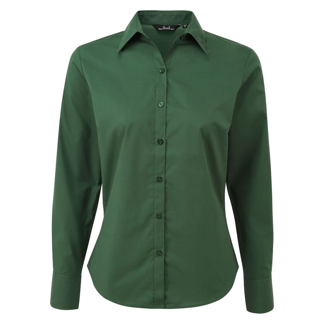 CAMICIA-DA-DONNA-POPLIN-BLOUSE-Verde bottiglia