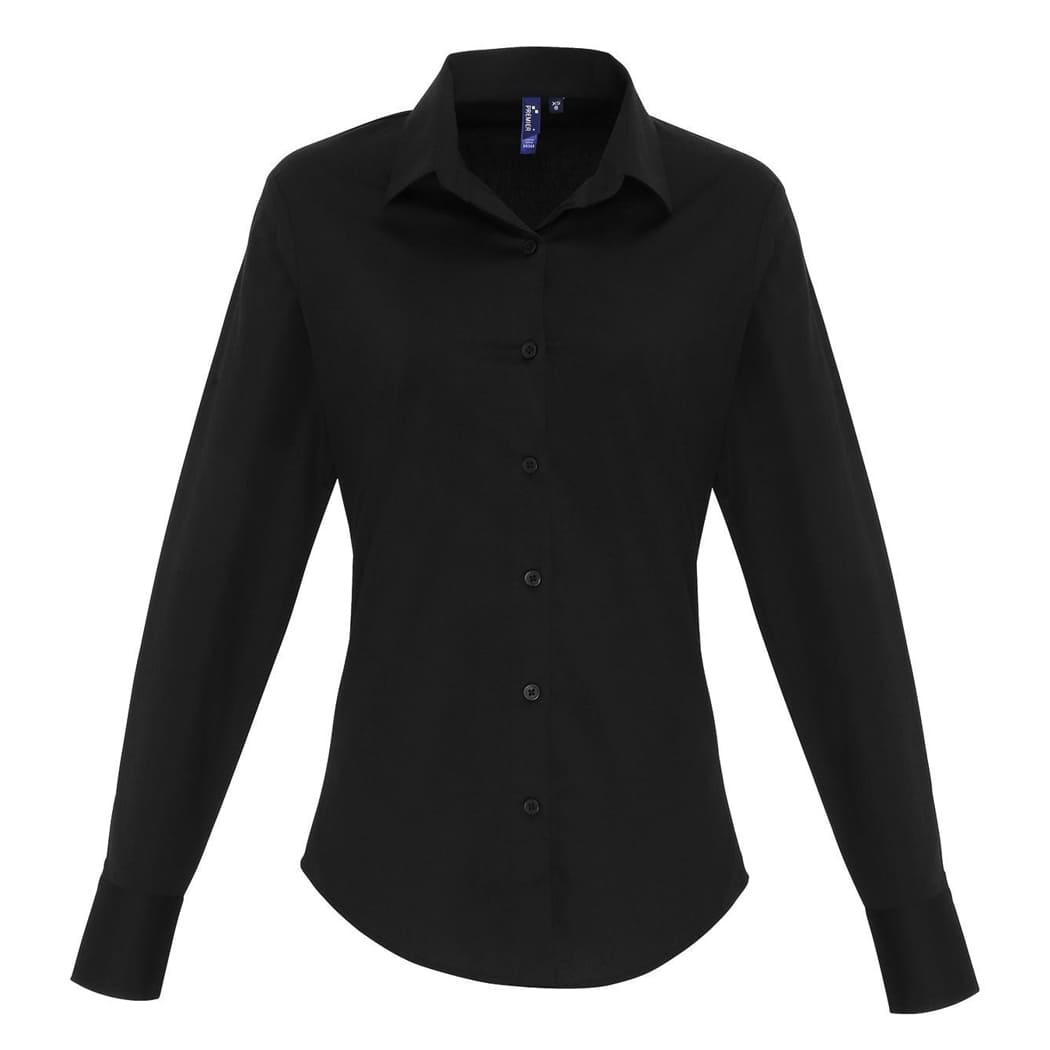 CAMICIA-DONNA-STRETCH-FIT-COTTON-Nero