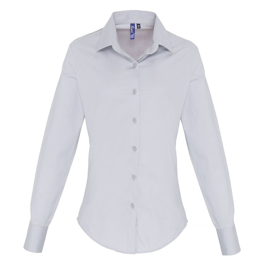 CAMICIA-DONNA-STRETCH-FIT-COTTON-Grigio