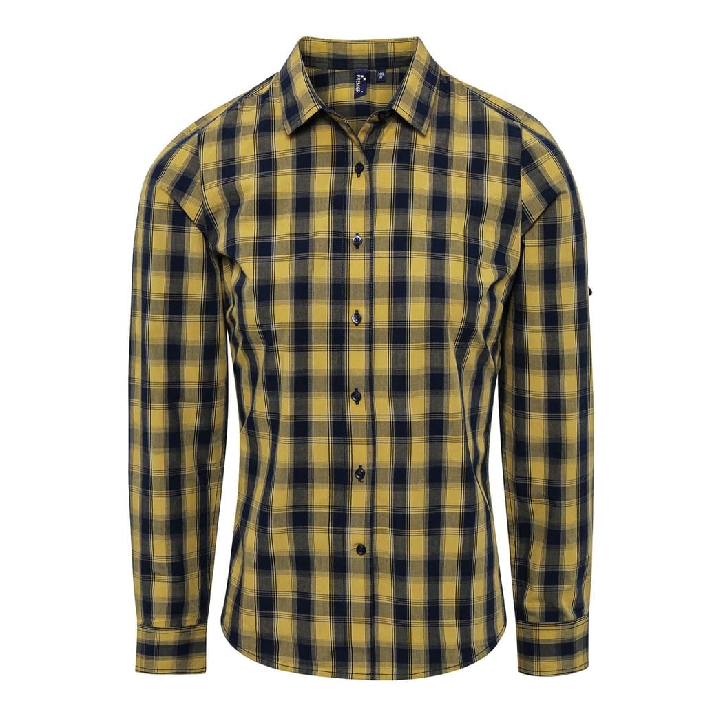 CAMICIA-DONNA-MULLIGAN-CHECK-COTTON-BAR-Giallo/Blu navy