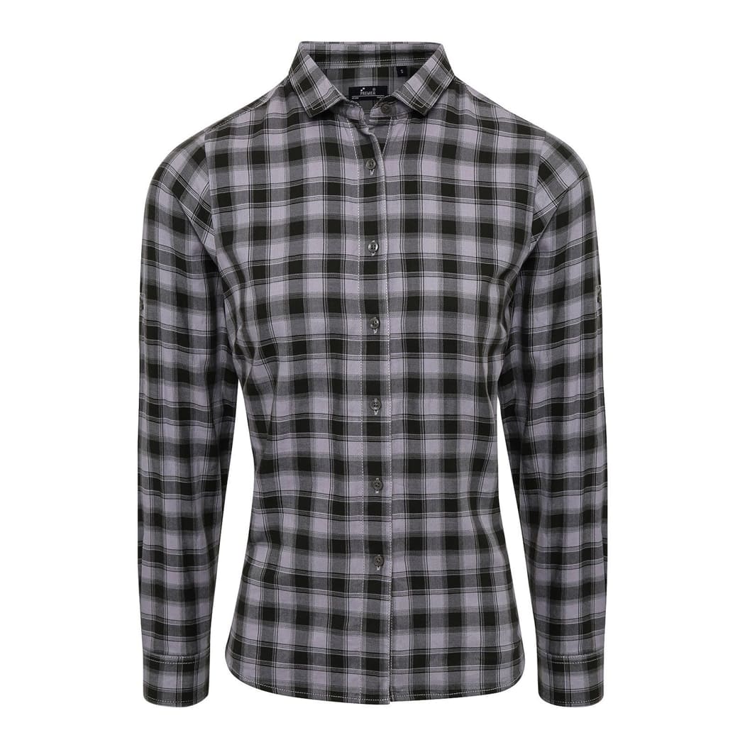 CAMICIA-DONNA-MULLIGAN-CHECK-COTTON-BAR-Grigio/Nero