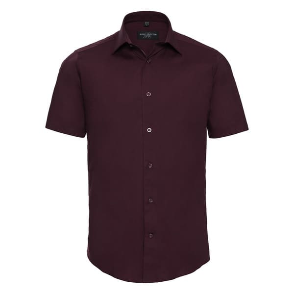 CAMICIA-ATTILLATA-M/C-Bordeaux