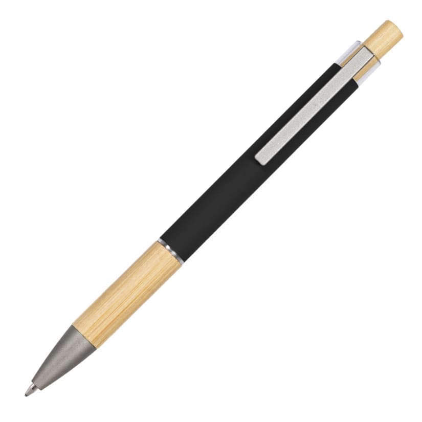 PENNA-SFERA-IN-ALLUMINIO-E-BAMBOO-Nero