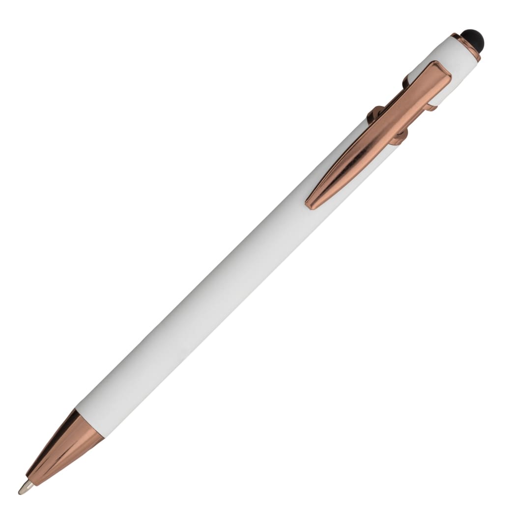 PENNA-TOUCH-IN-ALLUMINIO-GOMMATO-Bianco