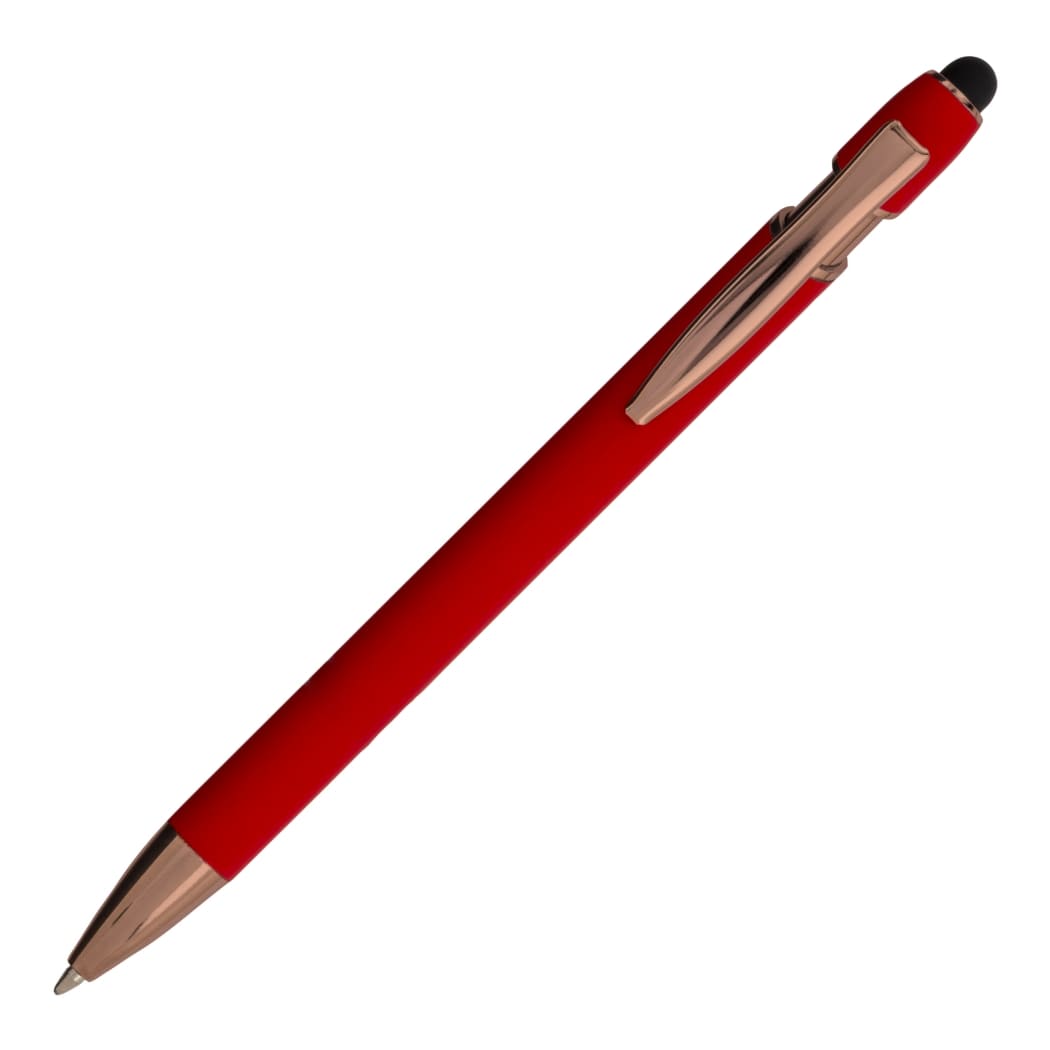 PENNA-TOUCH-IN-ALLUMINIO-GOMMATO-Rosso