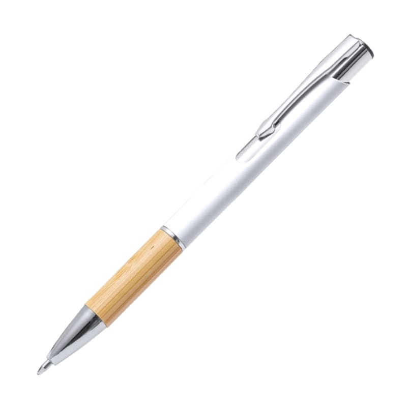 PENNA-SFERA-in-alluminio-e-bamboo-Bianco