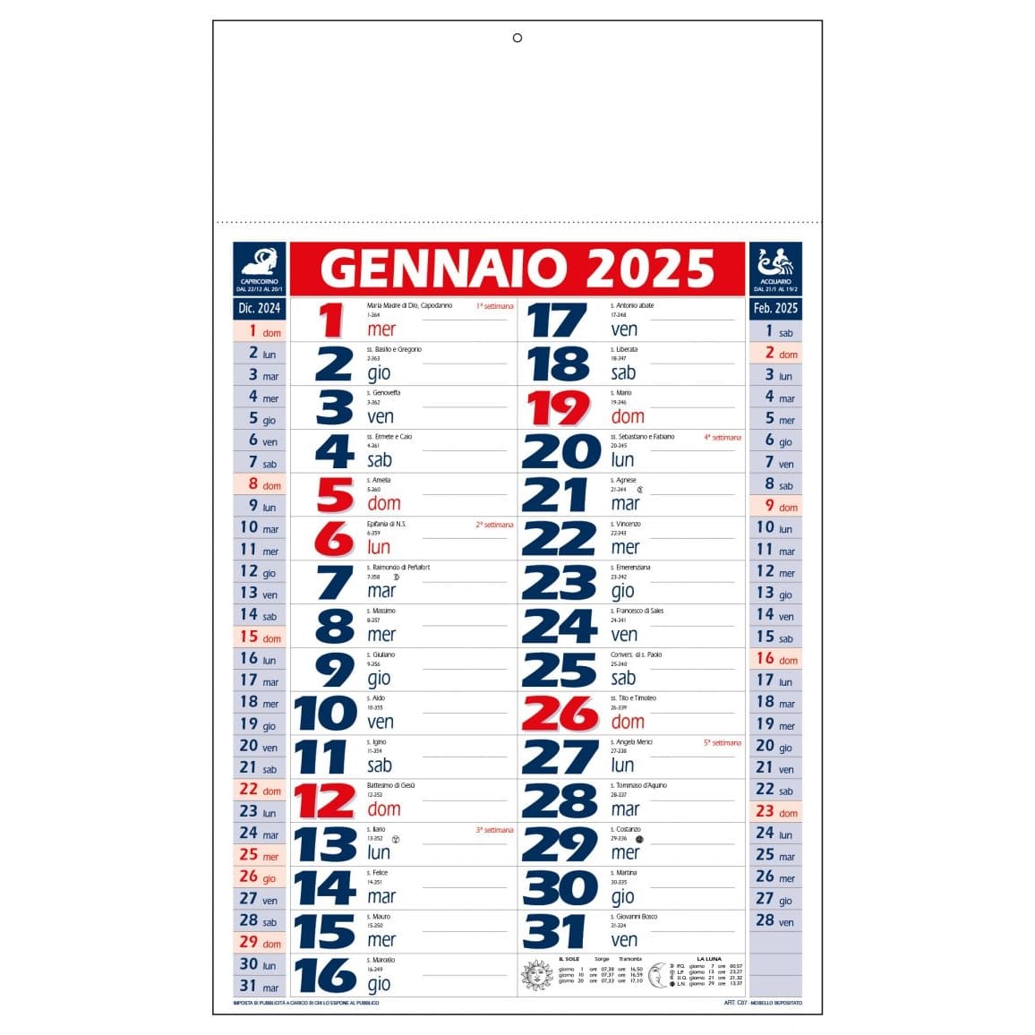 CALENDARIO-TRIMENSILE-28.8x47-Rosso/Blu navy