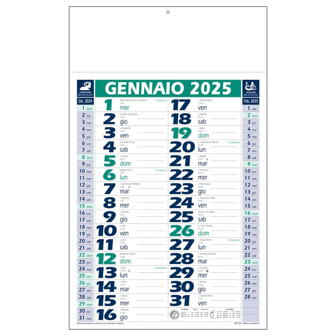 CALENDARIO-TRIMENSILE-28.8x47-Verde/Blu navy