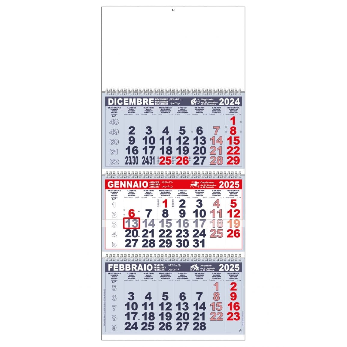 CALENDARIO-PIEGHEVOLE-31x72-Rosso/Blu