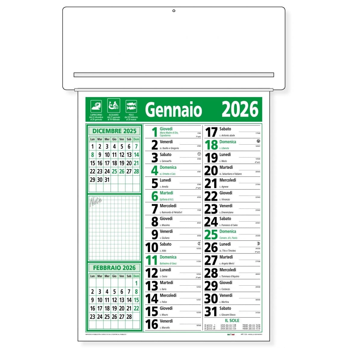 CALENDARIO-OLANDESE-PASSAFOGLIO-Verde