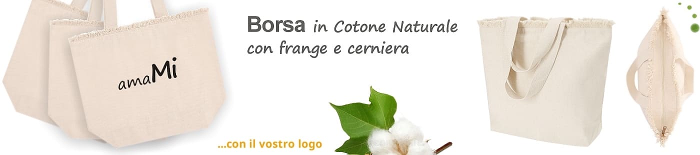 Borsa cotone con frange